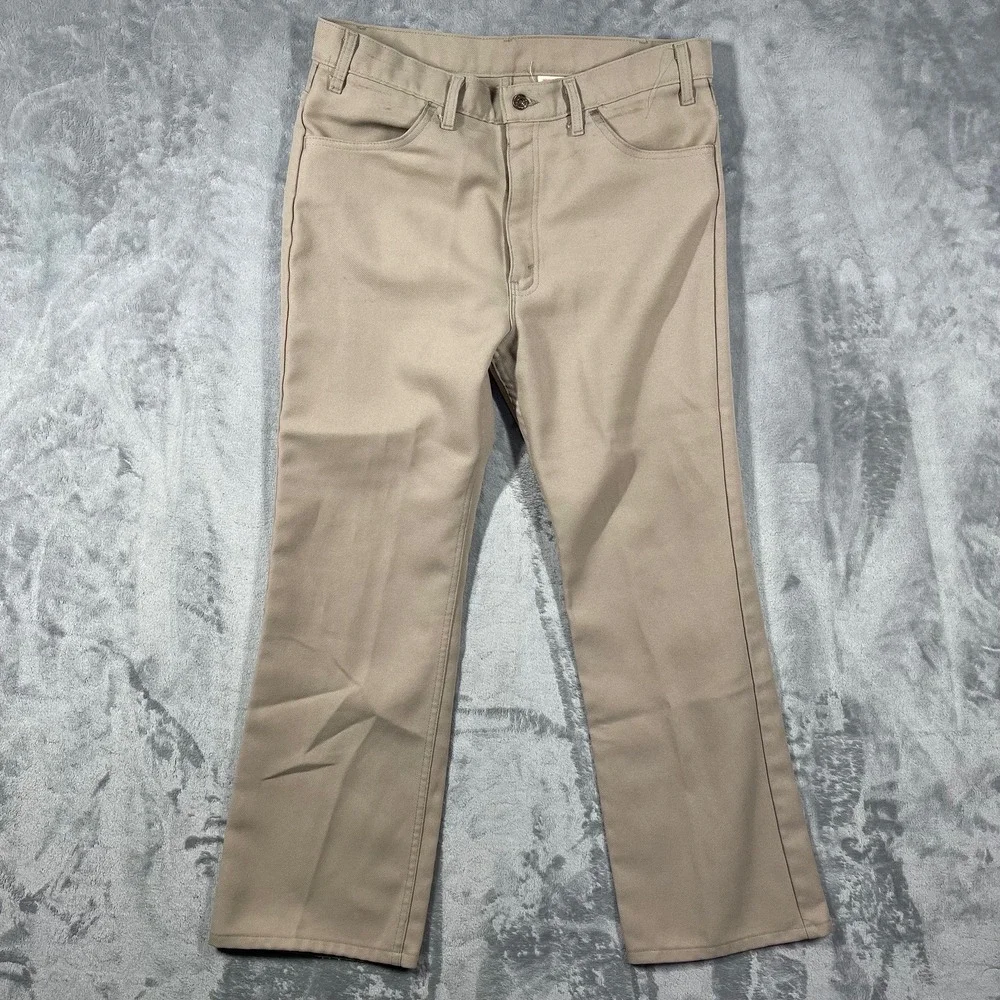 Levis Vintage Black Gold Tab Dacron Polyester Khaki  Mens‎ Pants 36(35)x30 USA